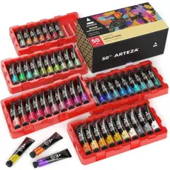 Arteza&reg; Metallic Acrylic Paint Sampler Set