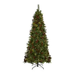 7.5ft. Pre-Lit Norway Mixed Pine Artificial Christmas Tree, Clear LED Lights