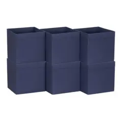Household Essentials 11" Storage Cubes with Lip Handles, 6ct. Navy
