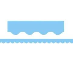 Light Blue Scalloped Border Trim, 210ft.