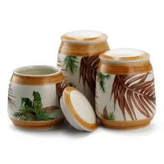 Elama Sand 3-Piece Ceramic Kitchen Canister Collection