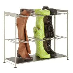 Honey Can Do Silver Hanging Boot Storage and Drying Rack