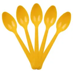 JAM Paper Premium Disposable Plastic Spoons, 48ct. Yellow