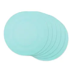 DII&reg; Round Double Frame Placemats, 6ct. Aqua