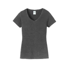 Port & Company&reg; Fan Favorite&trade; Ladies V-Neck T-Shirt Dark Heather Grey