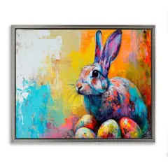 Stupell Industries Easter Joy Abstract Floater Framed Art Gray