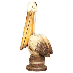 Cream Polystone Coastal Sculpture, Bird 18" x 7" x 7"