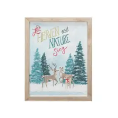Hello Honey&reg; 12.5" x 15.75" Wood Framed Wall D&eacute;cor with Deer & Winter Scene