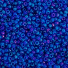 Miyuki&reg; 11/0 Glass Seed Beads, 22g Cobalt Transparent AB Matte