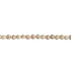 John Bead Earth's Jewels Natural Stone Round Beads, 6mm White Magnesite