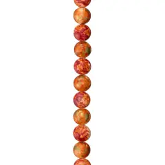 Orange Swirl Ceramic Round Beads, 10mm by Bead Landing&trade;