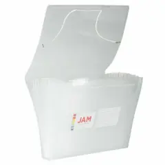 JAM Paper 9" x 13" 13-Pocket Expanding File, 2ct. Clear
