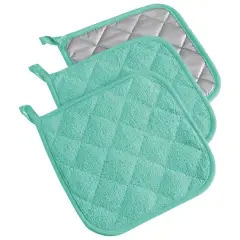DII&reg; Terry Cloth Potholders, 3ct. Aqua