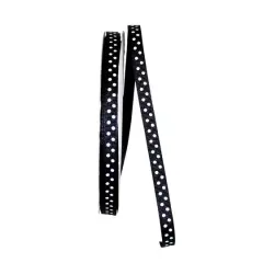 JAM Paper 3/8"x 50yd.Grosgrain Confetti Dots Ribbon Black