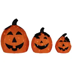 LED Lighted Jack O' Lantern Outdoor Halloween Decoration Set