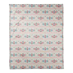 Patriotic Watercolor Paisley Pattern Coral Fleece Blanket