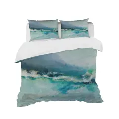 Designart 'Indigo Abstract Watercolor Blue' Coastal Bedding Set - Duvet Cover & Shams