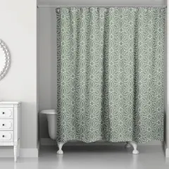 Contoured Leaves Shower Curtain Sage