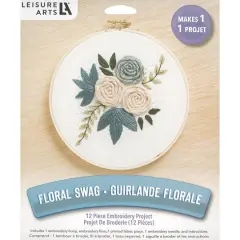 Leisure Arts&reg; 6" Flower Swag Embroidery Kit