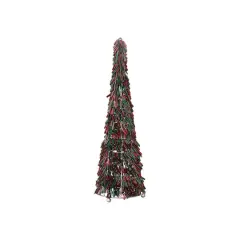 Hello Honey&reg; 13" Tall Red & Green Metal & Glass Beaded Christmas Tree