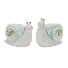 Terracotta Snail Figurine Planter Set