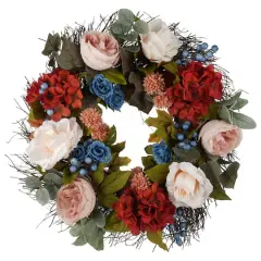 22" Cream & Mauve Hydrangea & Peony Wreath by Ashland&reg;