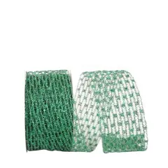 JAM Paper 2.5" x 10yd. Flex Net Stretch Metallic Wired Edge Mesh Ribbon Emerald