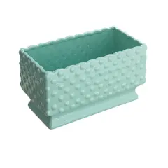 Hello Honey&reg; 11" Mint Ceramic Hobnail Planter with Scalloped Edge