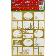JAM Paper Gold Foil Christmas Paper Gift Tags