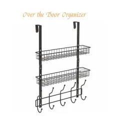 NEX&trade; Over The Door Hanging Organizer Rack Black
