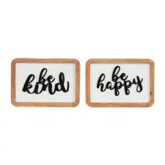 Set of 2 White Metal Farmhouse Wall Decor 14", 10"