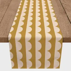 Scalloped Circle16" x 90" Poly Twill Table Runner