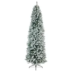 9ft. Unlit Slim Flocked Montreal Fir Artificial Christmas Tree