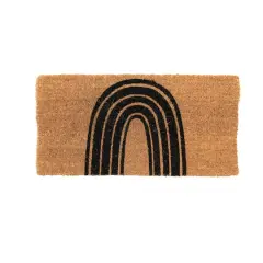Black Rainbow Natural Coir Doormat