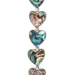 Aurora Borealis Abalone Heart Beads, 14mm by Bead Landing&trade;