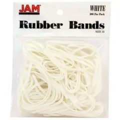 JAM Paper Size 33 Rubber Bands, 100ct. White