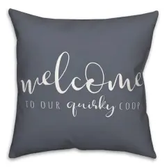 18" x 18" Quirky Coop Versatile Throw Pillow Slate
