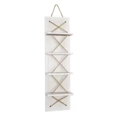 Elegant Designs 4 Bottle Vertical Wall Mounted Wine Rack White Wash