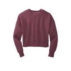 District&reg;Women's Perfect Weight&reg; Fleece Cropped Crew Sweatshirt Heathered Loganberry