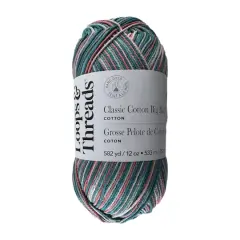 Classic Cotton Big Ball&trade; Ombre Yarn by Loops & Threads&reg; Vintage Floral Ombre