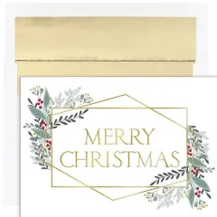 JAM Paper 5" x 7" Modern Christmas Cards & Matching Envelopes Set, 16ct.