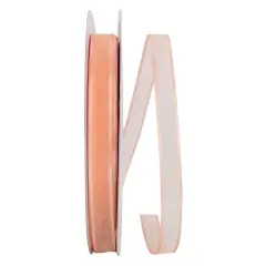 JAM Paper 5/8" x 100yd. Sheer Satin Edge Ribbon Peach