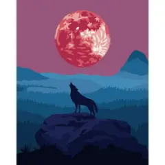 8" x 10" Howling Wolf Paint-by-Number Kit with Wood Display Hanger by Artist's Loft&reg;