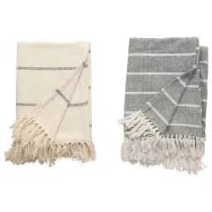 Hello Honey&reg; Striped Brushed Cotton Throw Blanket Set