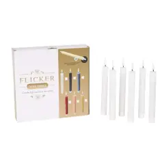 8" Flameless Wax Candles with Remote Control, 6ct. White