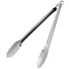 Martha Stewart Extra Long Stainless Steel Easy-Lock Kitchen Tongs