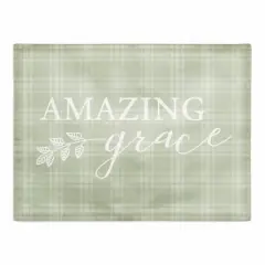 Amazing Grace Green Plaid 3 18" x 14" Poly Twill Placemat
