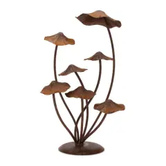 17" Bronze Metal Mushroom Garden Accent