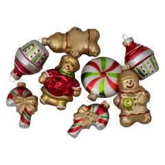 8ct. 3" Gingerbread Men & Sweet Treats Glass Ornaments