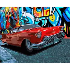 Crafting Spark Red Cadillac Painting by Numbers Kit